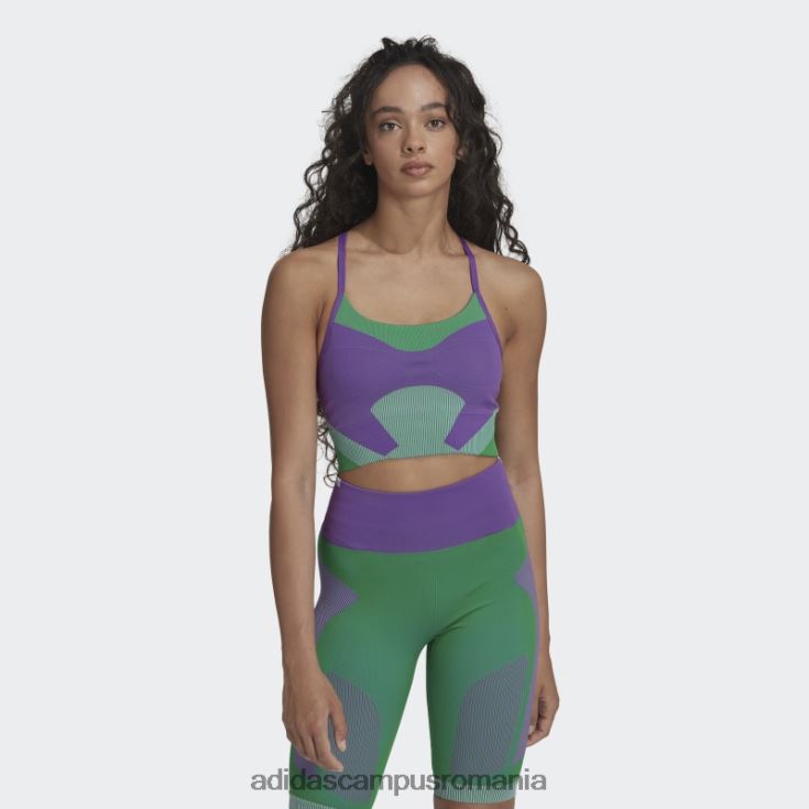 adidas campus romania mov de stella mccartney sutien de susținere ușoară tricot yoga truestrength unisex violet/verde/violet deplasat J266N22513