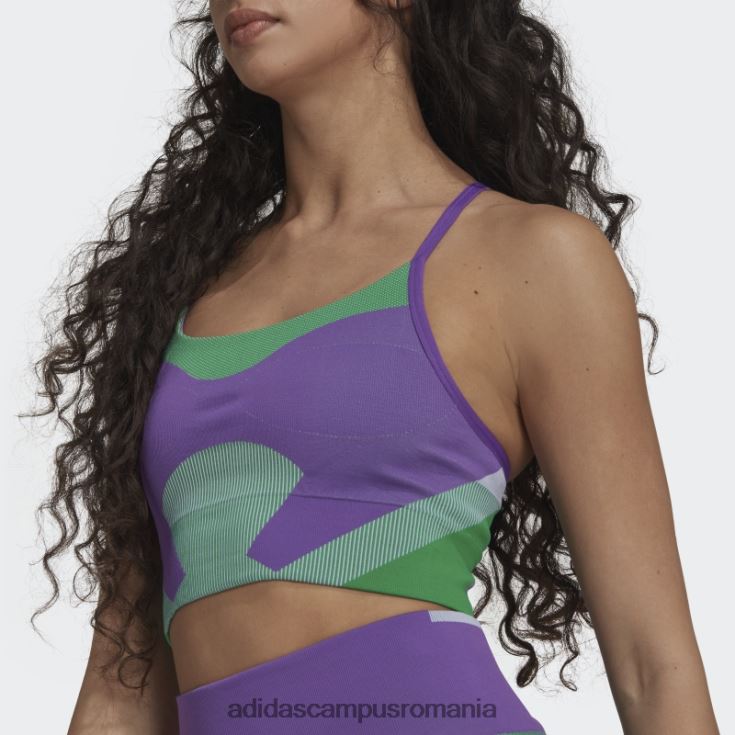adidas campus romania mov de stella mccartney sutien de susținere ușoară tricot yoga truestrength unisex violet/verde/violet deplasat J266N22513