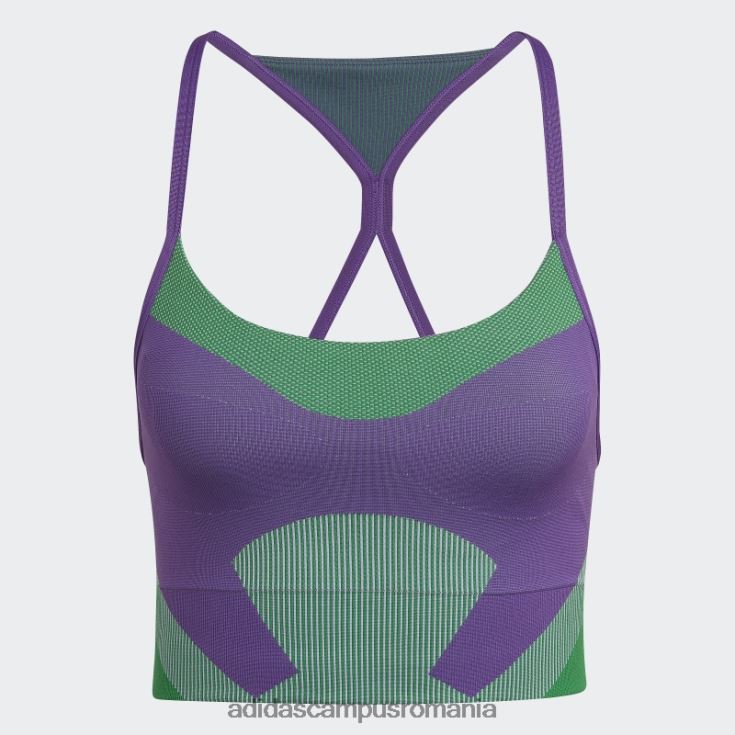 adidas campus romania mov de stella mccartney sutien de susținere ușoară tricot yoga truestrength unisex violet/verde/violet deplasat J266N22513