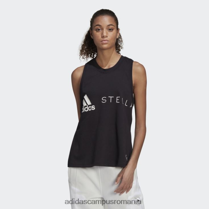 adidas campus romania negru de stella mccartney îmbrăcăminte sport logo tank top fierbinte unisex negru J266N216918