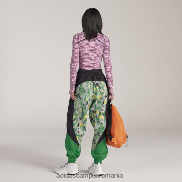 adidas campus romania pantaloni de sport țesuți cu imprimeu negru by stella mccartney fierbinte unisex negru/verde J266N210553
