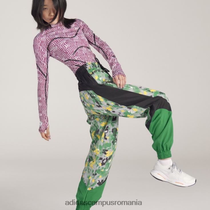 adidas campus romania pantaloni de sport țesuți cu imprimeu negru by stella mccartney fierbinte unisex negru/verde J266N210553