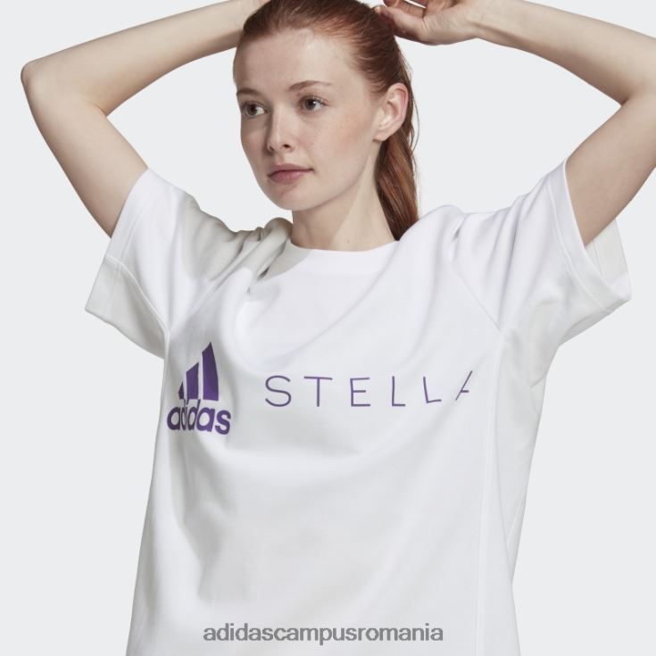 adidas campus romania tricou cu logo alb by stella mccartney fierbinte unisex alb/violet J266N222729