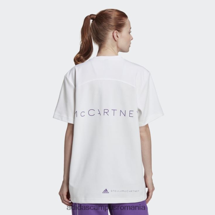 adidas campus romania tricou cu logo alb by stella mccartney fierbinte unisex alb/violet J266N222729