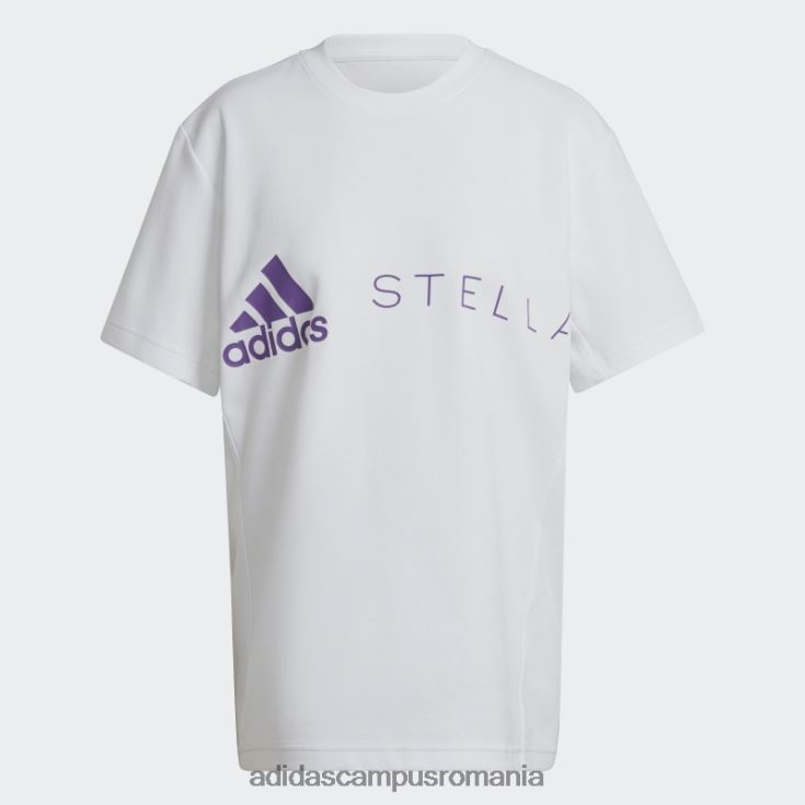 adidas campus romania tricou cu logo alb by stella mccartney fierbinte unisex alb/violet J266N222729