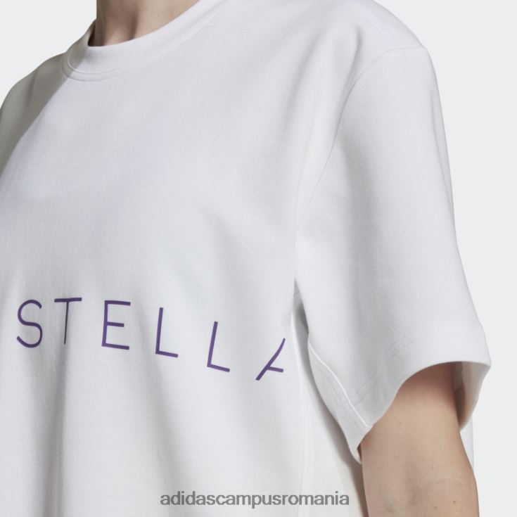 adidas campus romania tricou cu logo alb by stella mccartney fierbinte unisex alb/violet J266N222729