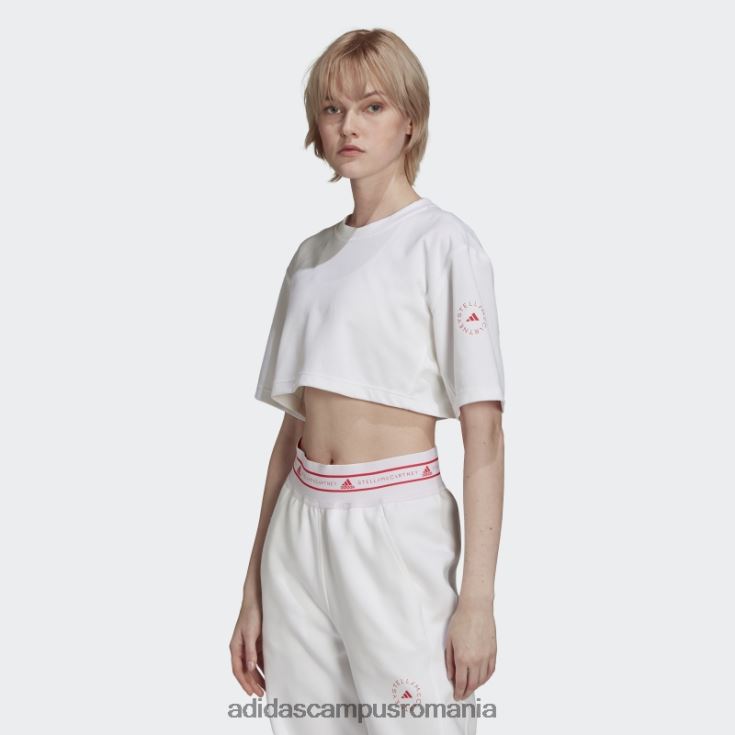 adidas campus romania tricou decupat alb fierbinte de stella mccartney viitorul loc de joacă unisex alb/roz J266N22661