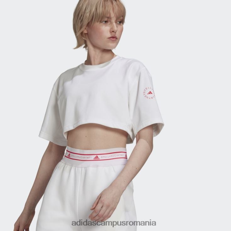 adidas campus romania tricou decupat alb fierbinte de stella mccartney viitorul loc de joacă unisex alb/roz J266N22661