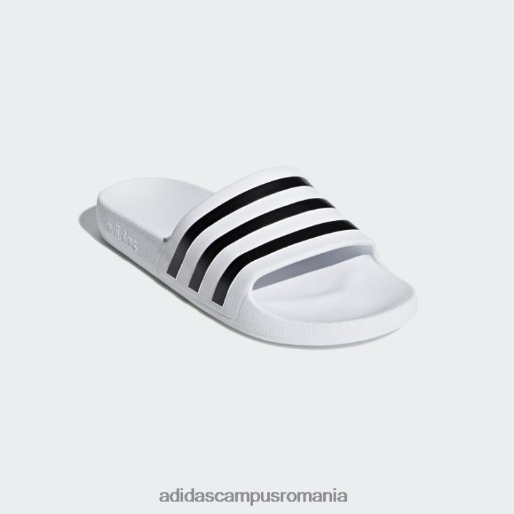 adidas campus romania diapozitive adilette aqua albe unisex alb negru J266N24418