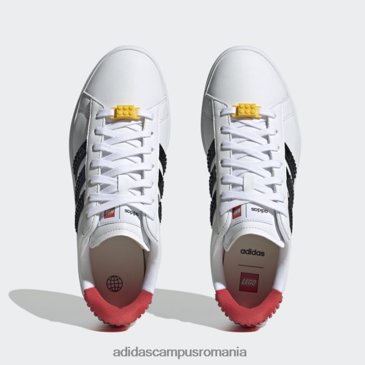 adidas campus romania pantofi albi Grand Court x Lego 2.0 unisex alb/negru/rosu J266N24076