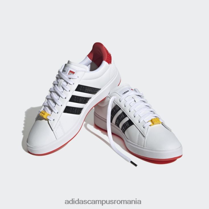 adidas campus romania pantofi albi Grand Court x Lego 2.0 unisex alb/negru/rosu J266N24076