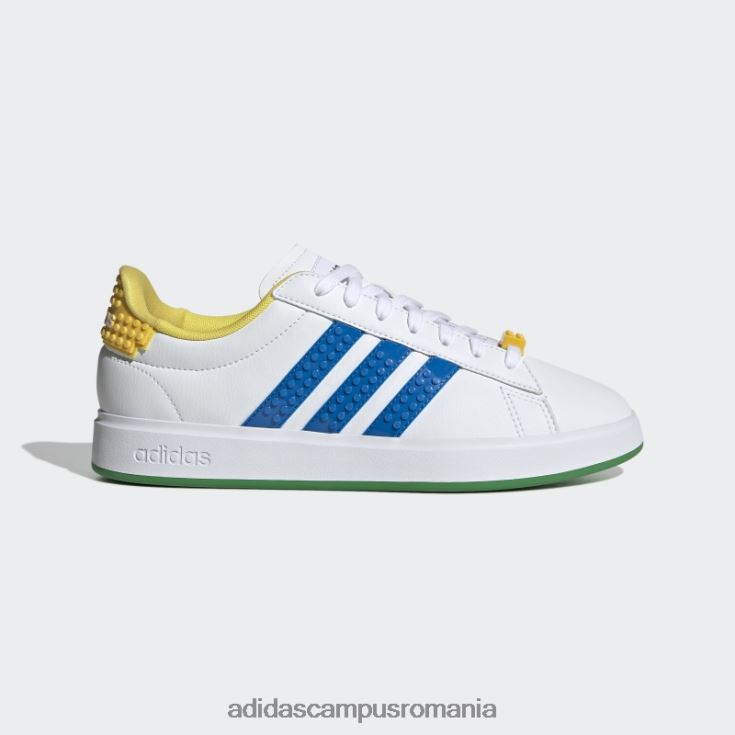 adidas campus romania pantofi white hot grand court x lego 2.0 unisex alb/albastru șoc/galben J266N24049
