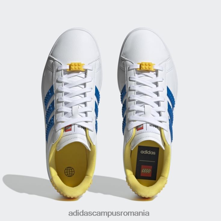 adidas campus romania pantofi white hot grand court x lego 2.0 unisex alb/albastru șoc/galben J266N24049