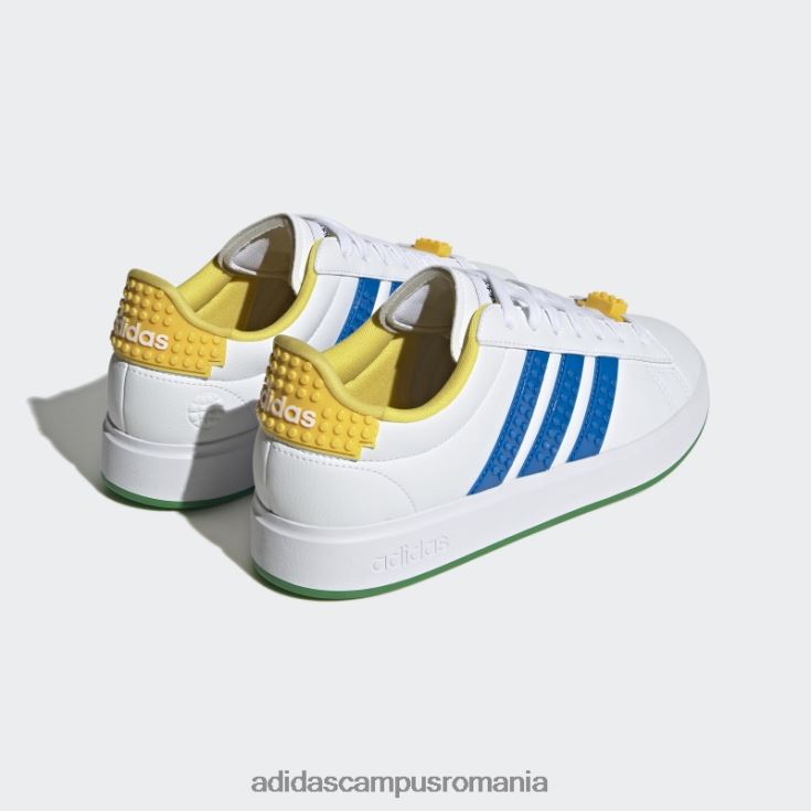 adidas campus romania pantofi white hot grand court x lego 2.0 unisex alb/albastru șoc/galben J266N24049