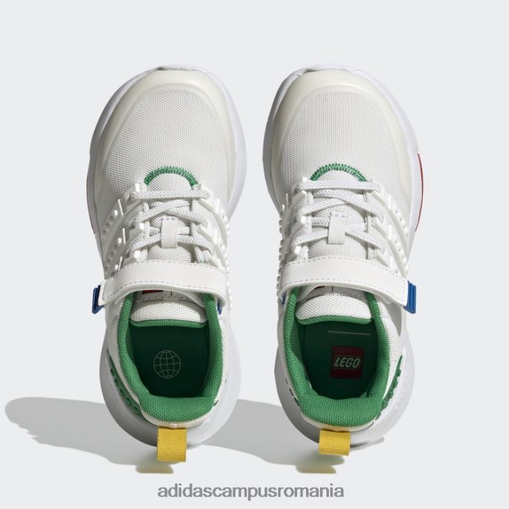 adidas campus romania x lego racer tr21 pantofi cu dantela elastica si cu bretele de sus alb unisex alb/verde J266N217955