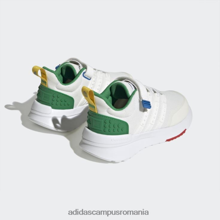 adidas campus romania x lego racer tr21 pantofi cu dantela elastica si cu bretele de sus alb unisex alb/verde J266N217955