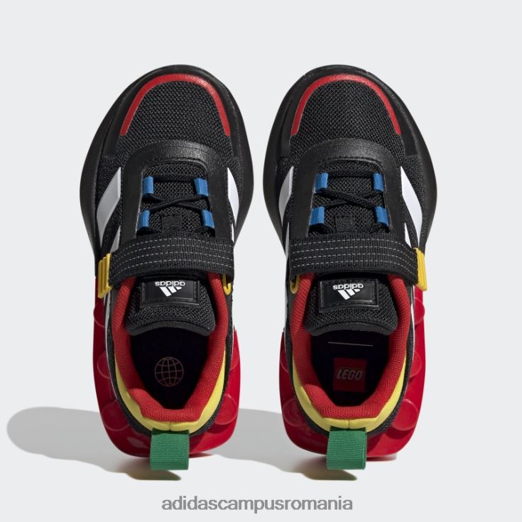 adidas campus romania x lego tech rnr pantofi cu dantela elastica si cu bretele superioare negri unisex negru/alb/rosu J266N23509
