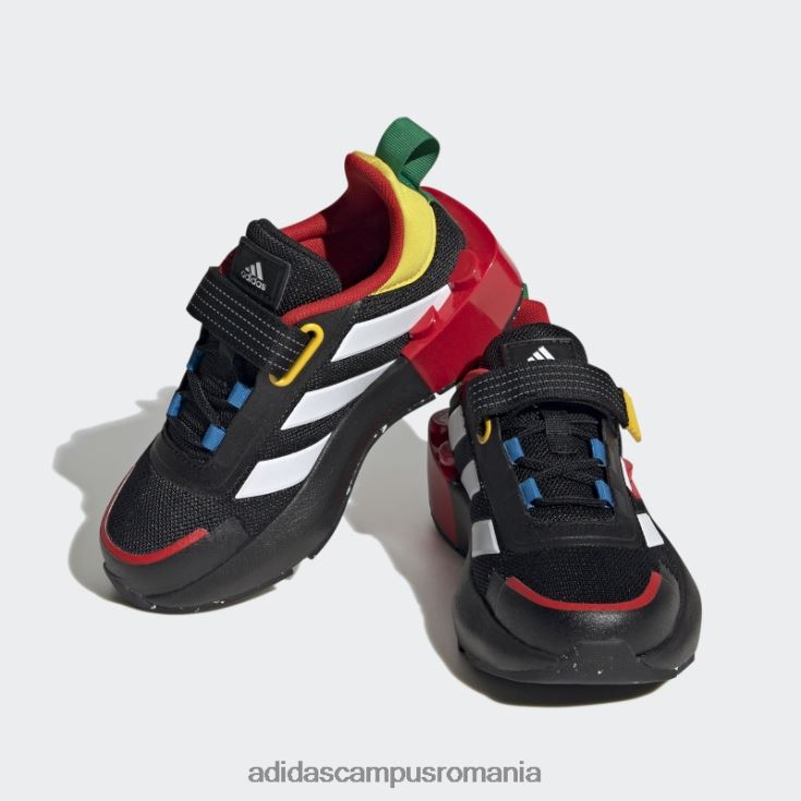 adidas campus romania x lego tech rnr pantofi cu dantela elastica si cu bretele superioare negri unisex negru/alb/rosu J266N23509