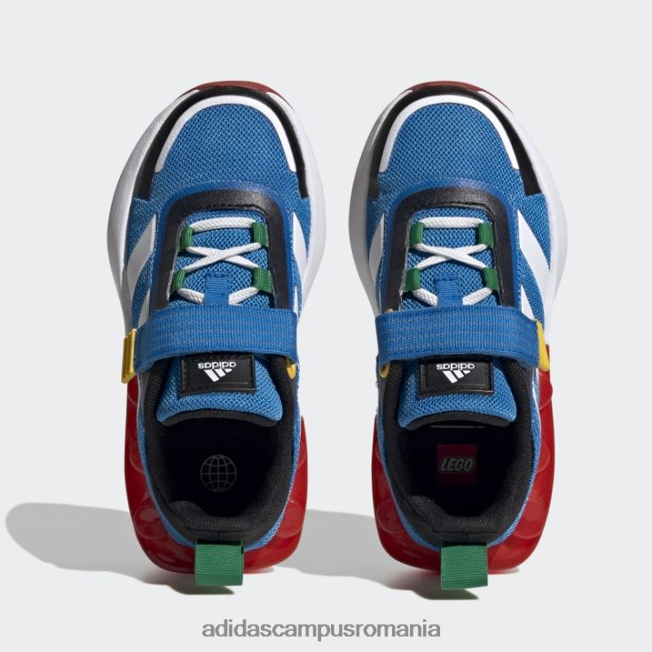 adidas campus romania x lego tech rnr pantofi cu dantela elastica si cu curea de sus hot shock blue unisex soc albastru/alb/rosu J266N211106