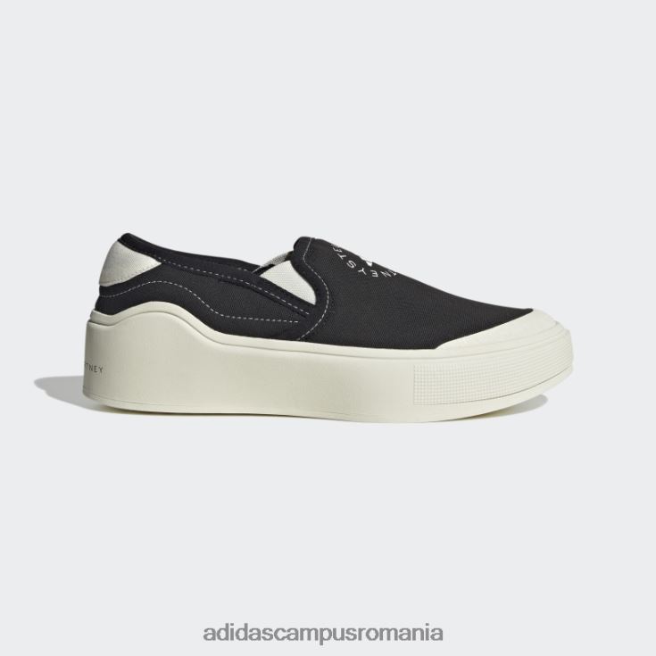 adidas campus romania by stella mccartney court pantofi slip-on black hot unisex alb negru J266N212631