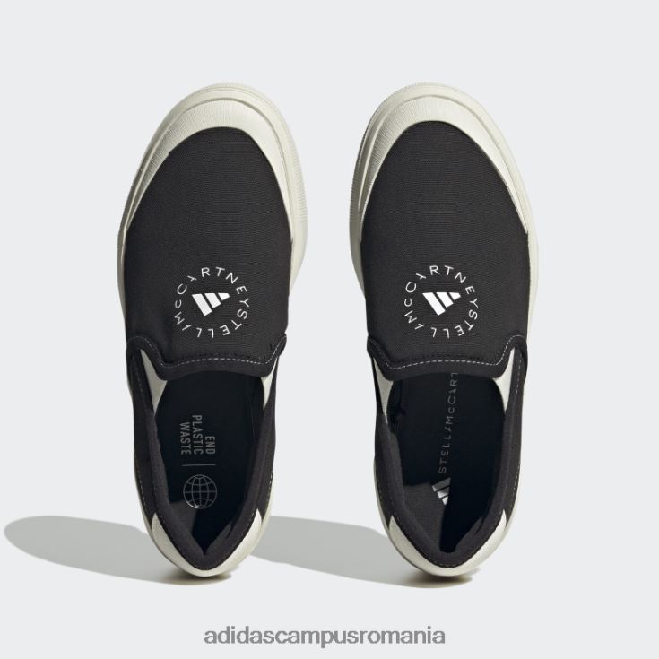 adidas campus romania by stella mccartney court pantofi slip-on black hot unisex alb negru J266N212631