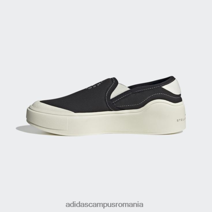 adidas campus romania by stella mccartney court pantofi slip-on black hot unisex alb negru J266N212631