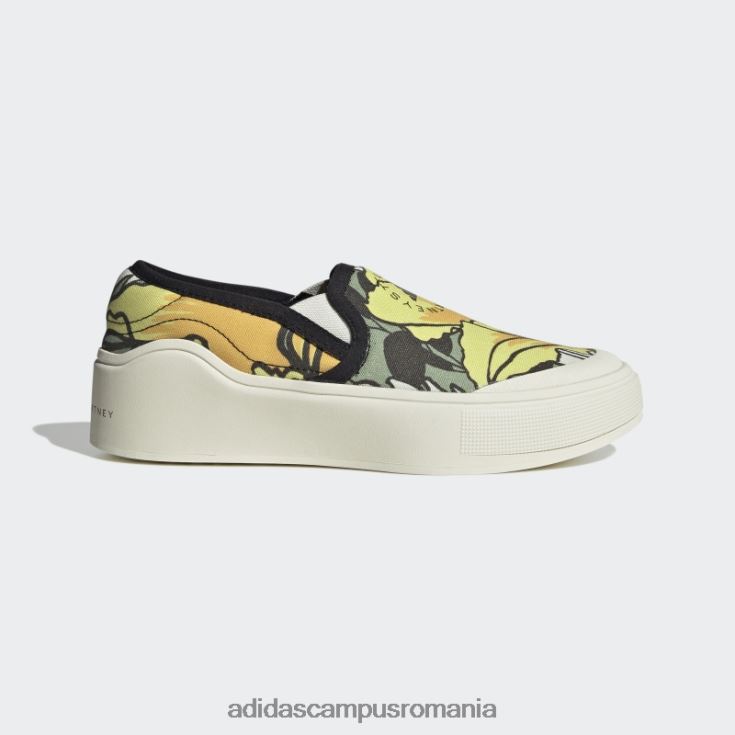adidas campus romania tent green fashion by stella mccartney court pantofi slip-on unisex cort verde/galben/alb J266N219298