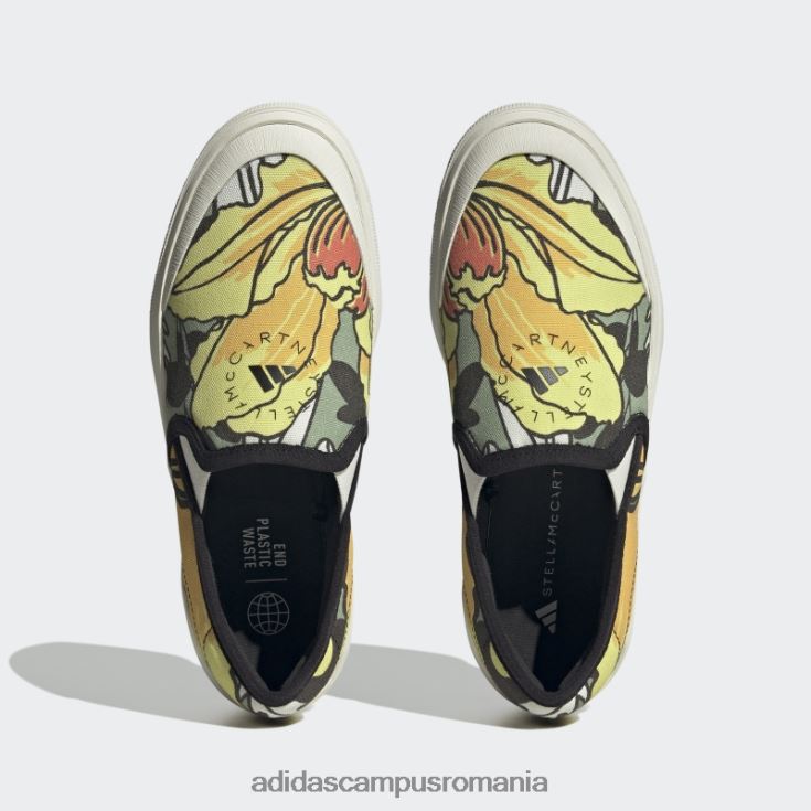 adidas campus romania tent green fashion by stella mccartney court pantofi slip-on unisex cort verde/galben/alb J266N219298