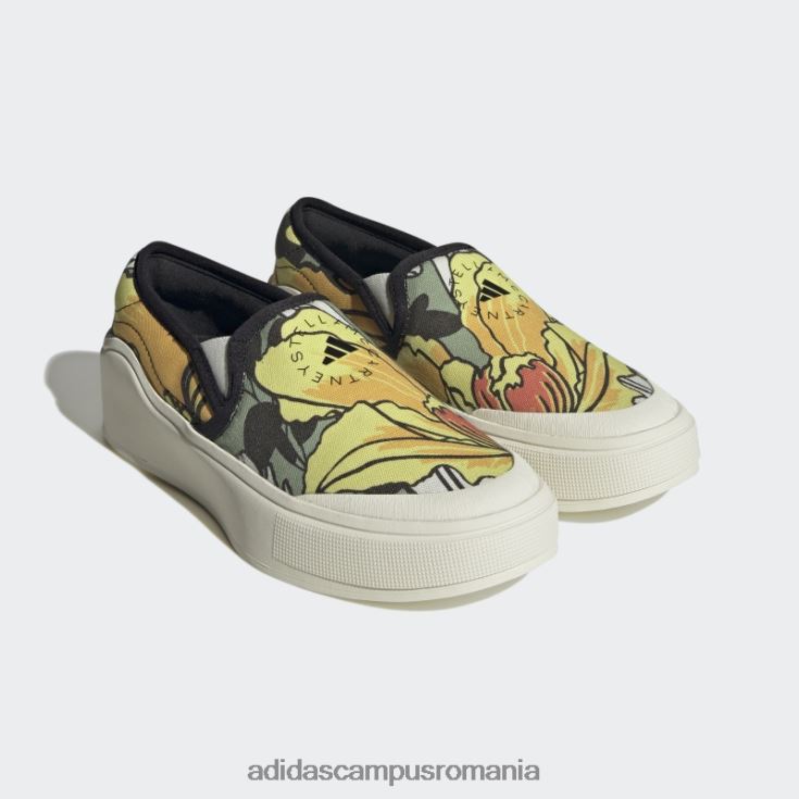 adidas campus romania tent green fashion by stella mccartney court pantofi slip-on unisex cort verde/galben/alb J266N219298