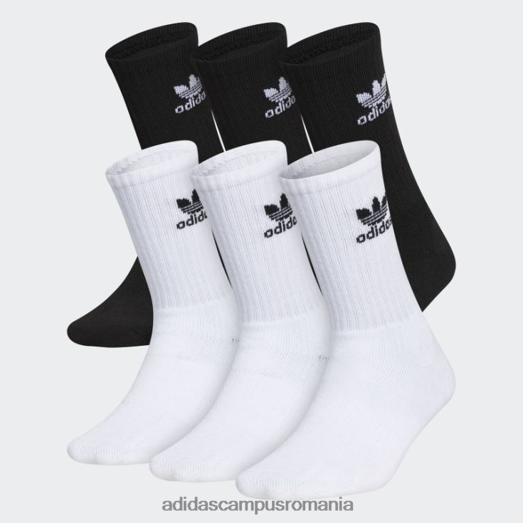 adidas campus romania șosete albi trefoil crew 6 perechi copii alb J266N225649