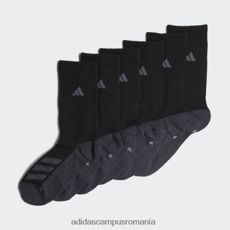 adidas campus romania șosete crew cu dungi unghiulare amortizate 6 perechi negri copii negru J266N225657