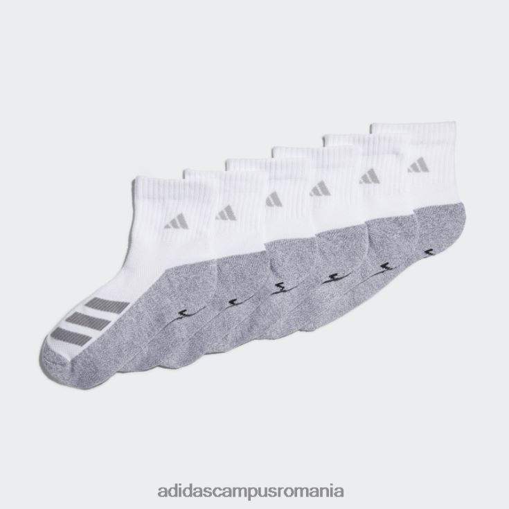 adidas campus romania șosete sferturi cu dungi unghiulare amortizate 6 perechi alb copii alb J266N225658