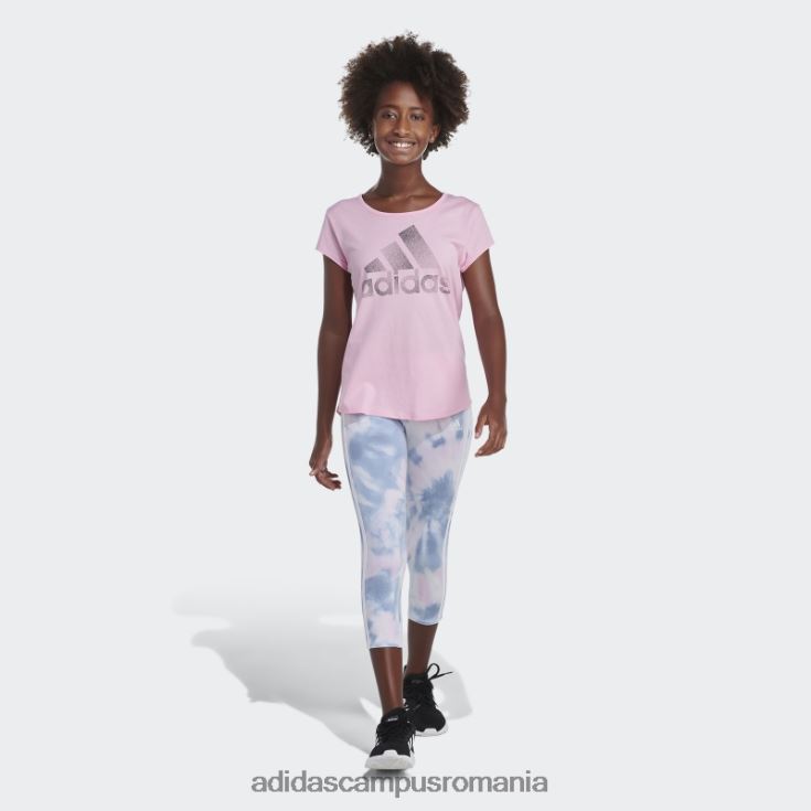 adidas campus romania colanti 7/8 din bumbac cu imprimeu peste tot alb copii alb J266N225525