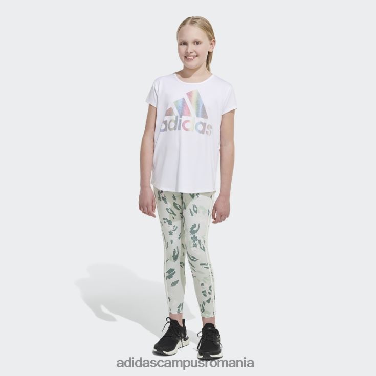 adidas campus romania colanti florali cu 3 dungi bumbac imprimeu peste tot (marime extinsa) verde copii verde J266N225532