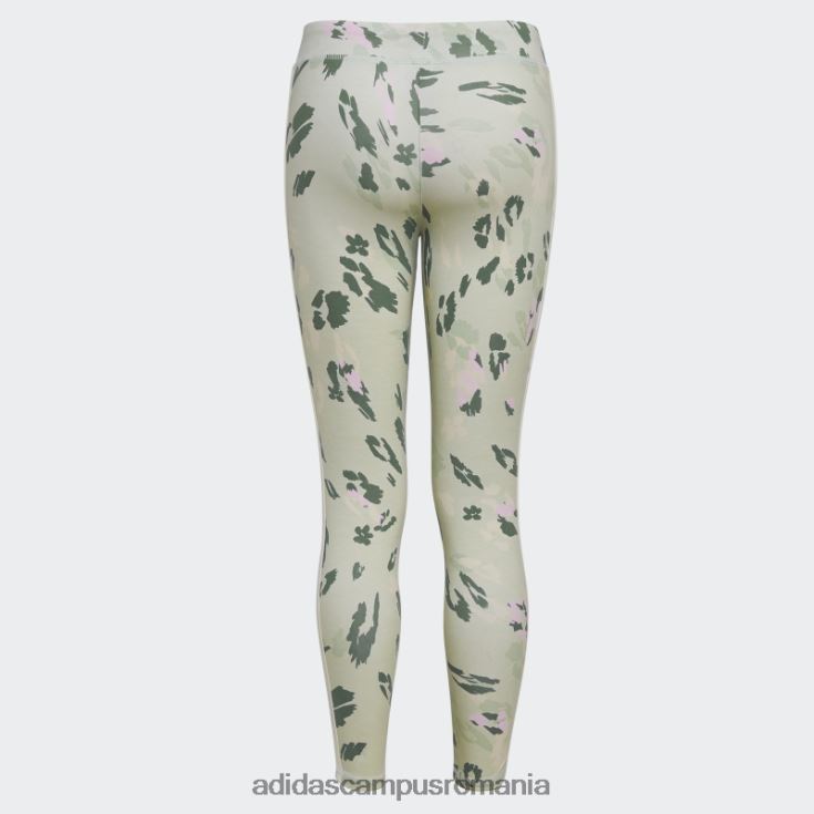 adidas campus romania colanti florali cu 3 dungi bumbac imprimeu peste tot (marime extinsa) verde copii verde J266N225532