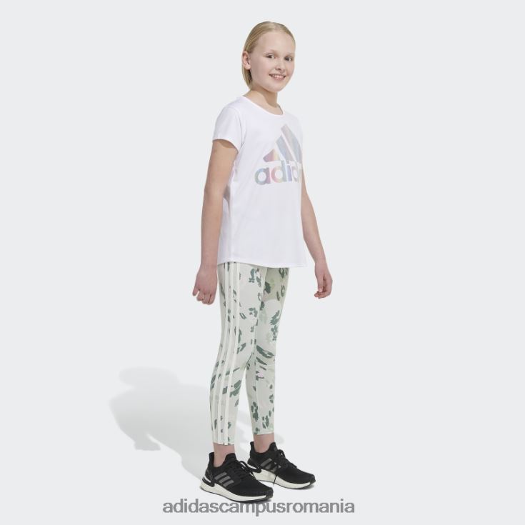 adidas campus romania colanti florali cu 3 dungi bumbac imprimeu peste tot (marime extinsa) verde copii verde J266N225532