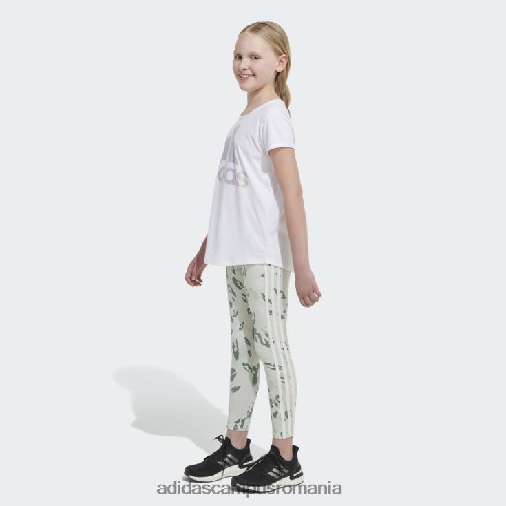 adidas campus romania colanti florali cu 3 dungi bumbac imprimeu peste tot (marime extinsa) verde copii verde J266N225532