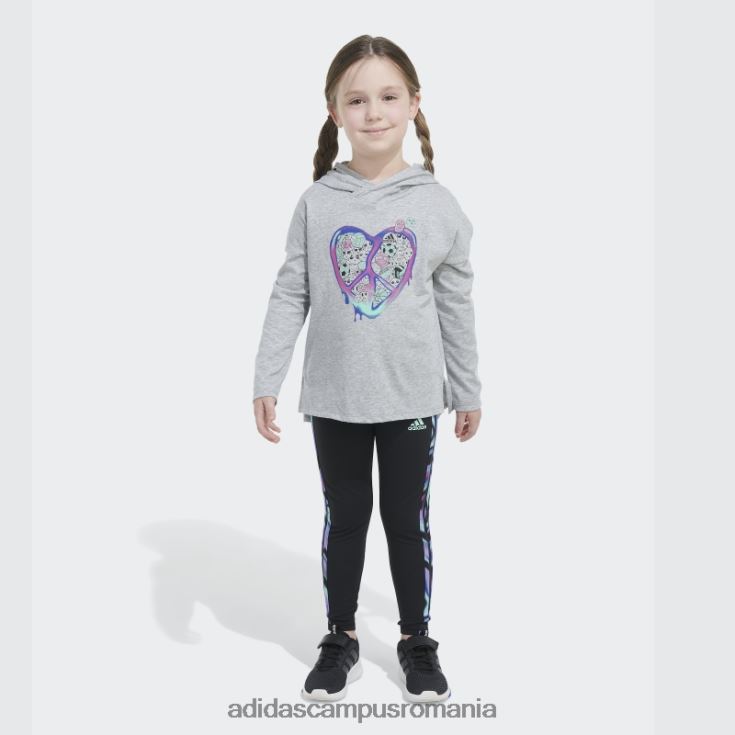 adidas campus romania ls hood tee tight set gri adidas copii gri jaliu J266N225536
