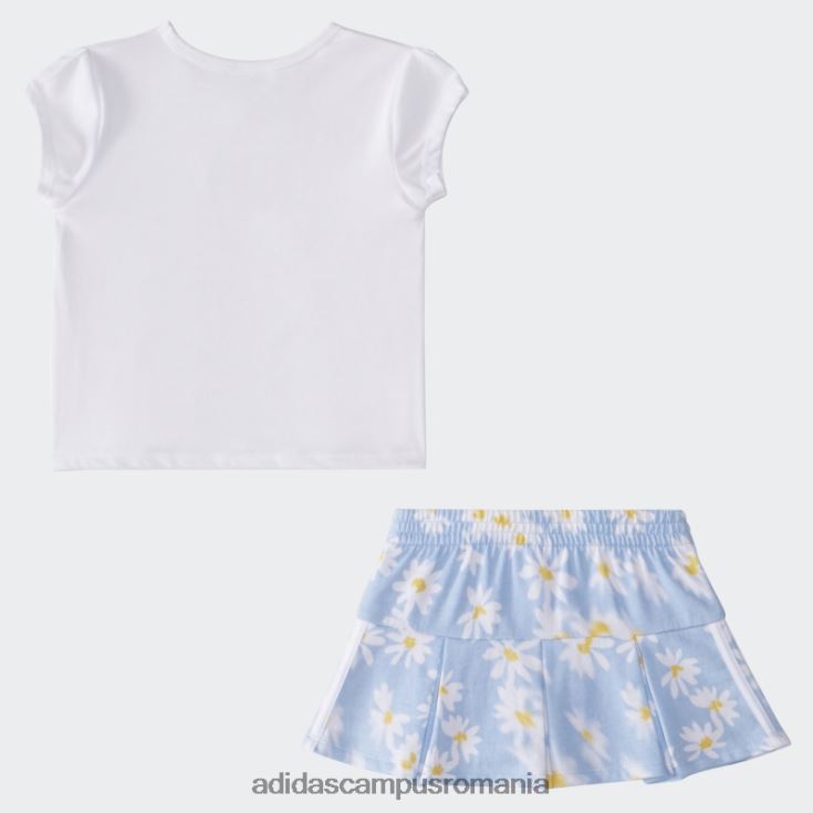 adidas campus romania igss tee ft aop skort set white copii alb J266N225591