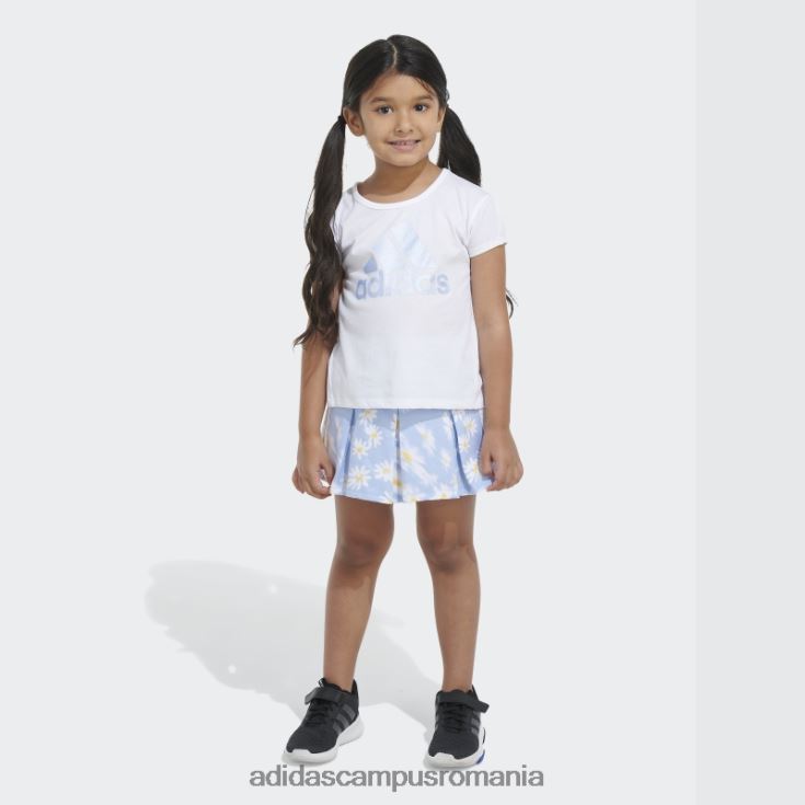 adidas campus romania set alb ss tee ft aop skort copii alb J266N225589