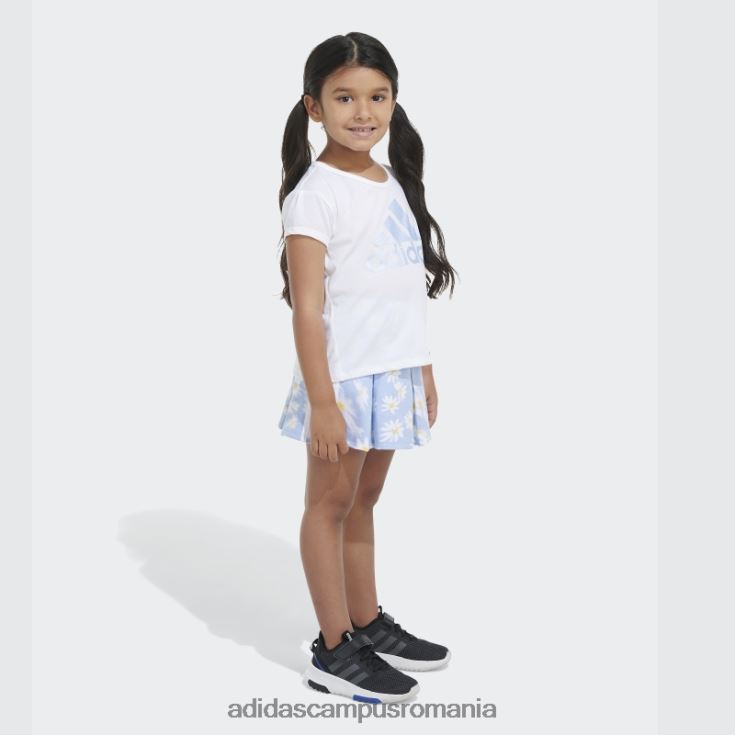 adidas campus romania set alb ss tee ft aop skort copii alb J266N225589