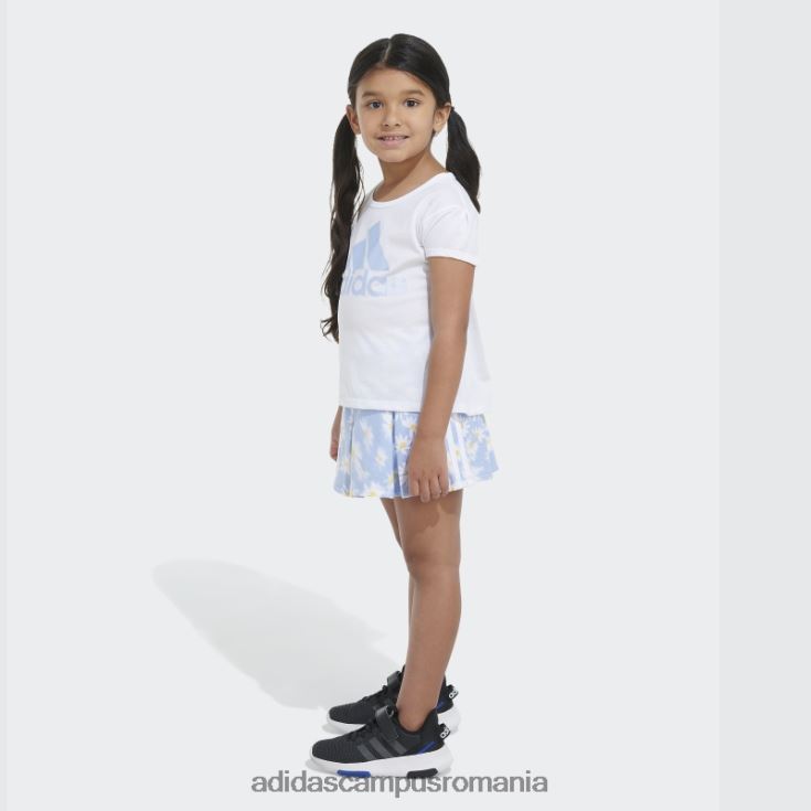 adidas campus romania set alb ss tee ft aop skort copii alb J266N225589