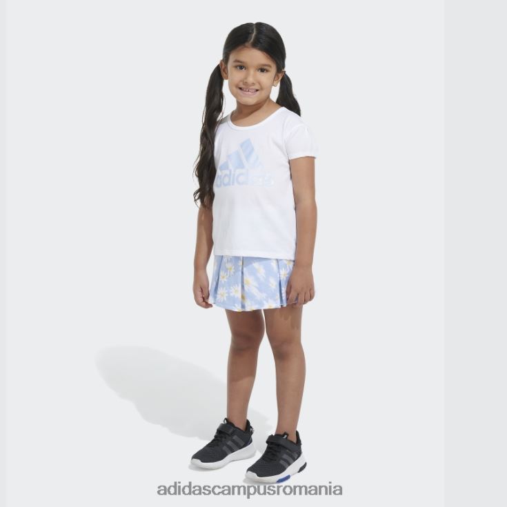adidas campus romania set alb ss tee ft aop skort copii alb J266N225589