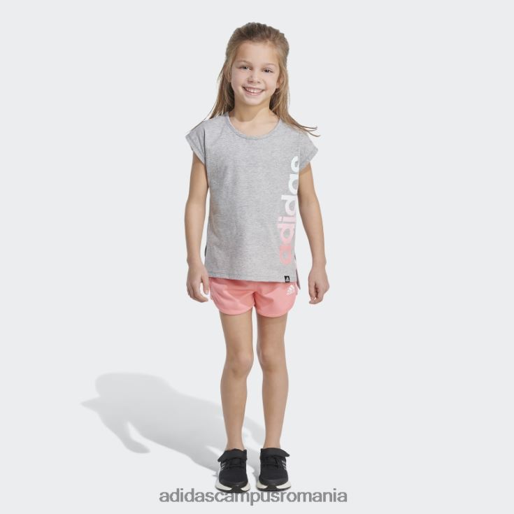 adidas campus romania Set tricou și pantaloni scurți gri mediu adidas copii gri mediu J266N225479