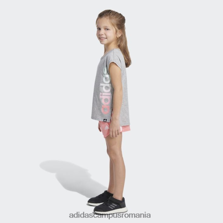 adidas campus romania Set tricou și pantaloni scurți gri mediu adidas copii gri mediu J266N225479