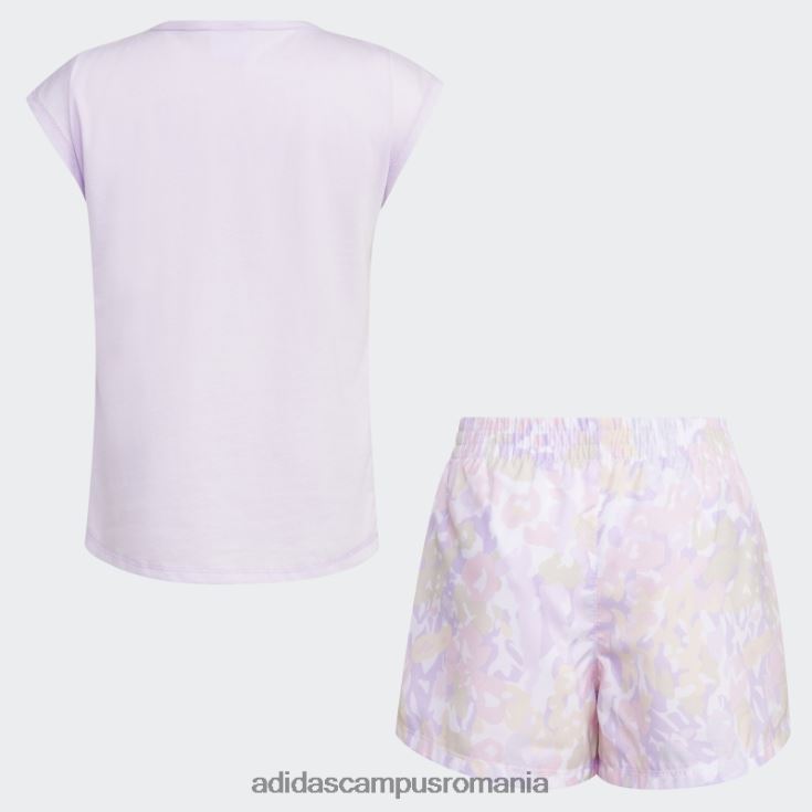adidas campus romania purple tint mel tee wvn aop set scurt copii tentă violet mel J266N225481