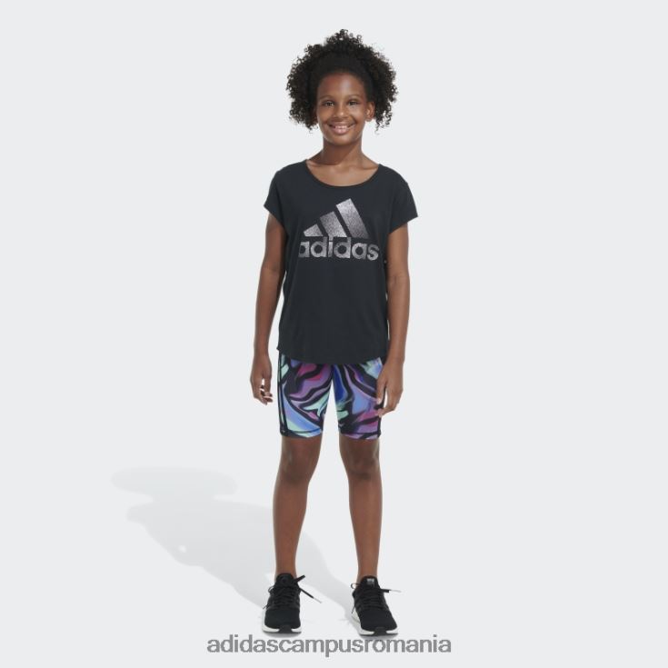 adidas campus romania scurt aop bicicletă neagră copii negru J266N225493