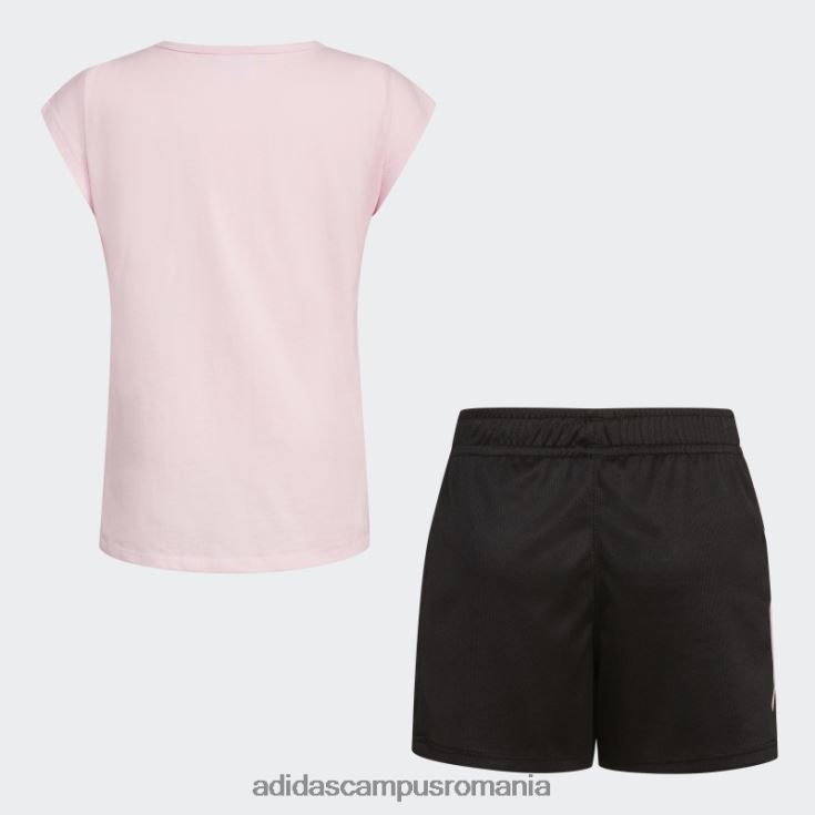 adidas campus romania set scurt tricou grafic roz copii roz J266N225487