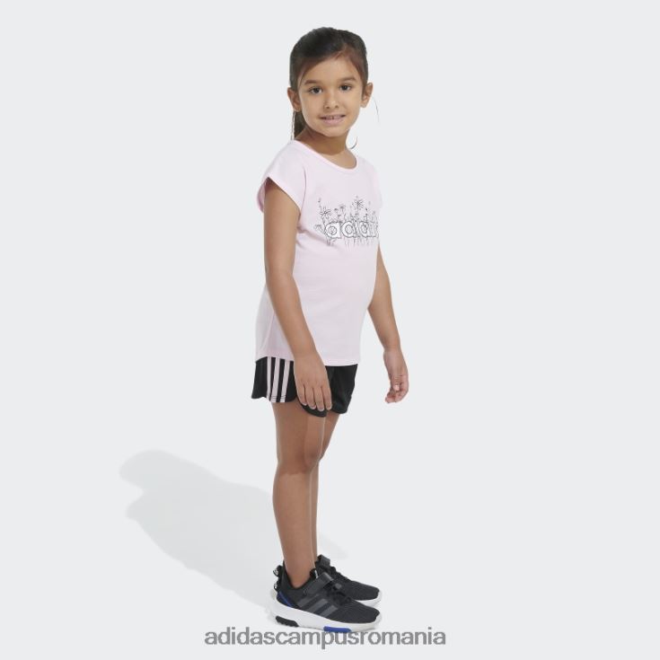adidas campus romania set scurt tricou grafic roz copii roz J266N225487