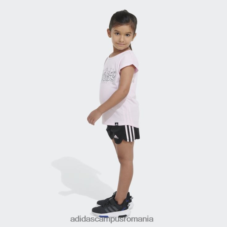 adidas campus romania set scurt tricou grafic roz copii roz J266N225487